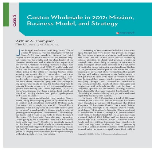 Costco case: Costco Mission, Business Model and Strategy