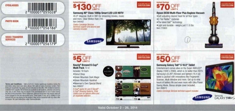 Costco Coupon Book October 2014