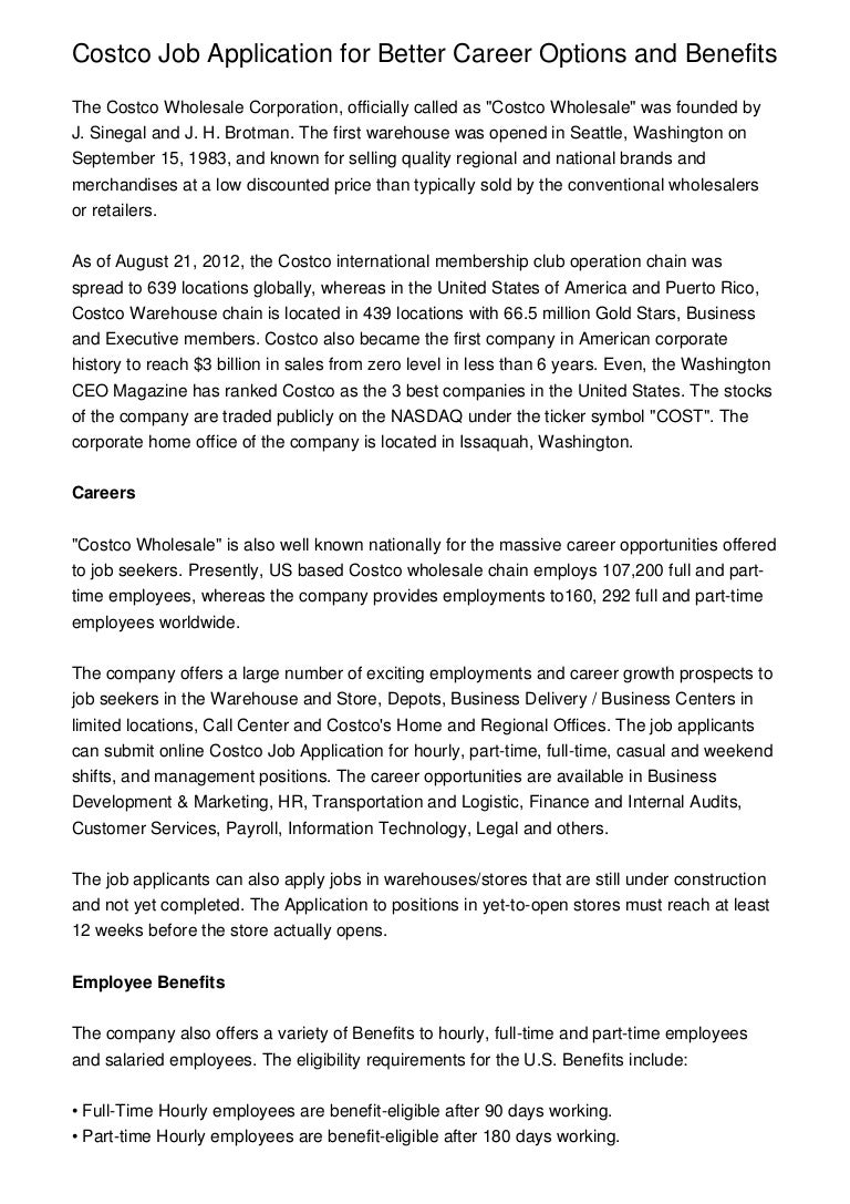 Costco Job Application for Better Career Options and Benefits