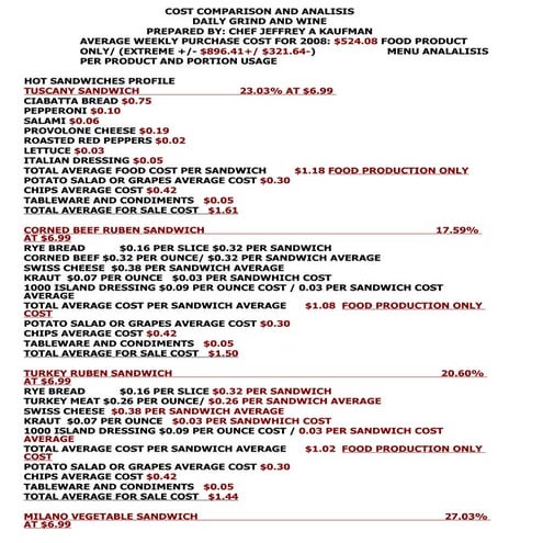 Cost Comparison And Analisis