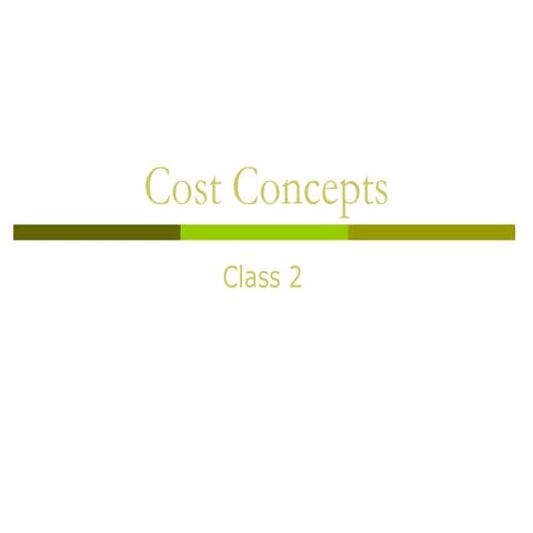 Cost concepts