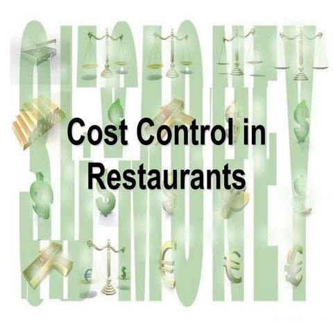 Cost control in restaurants 