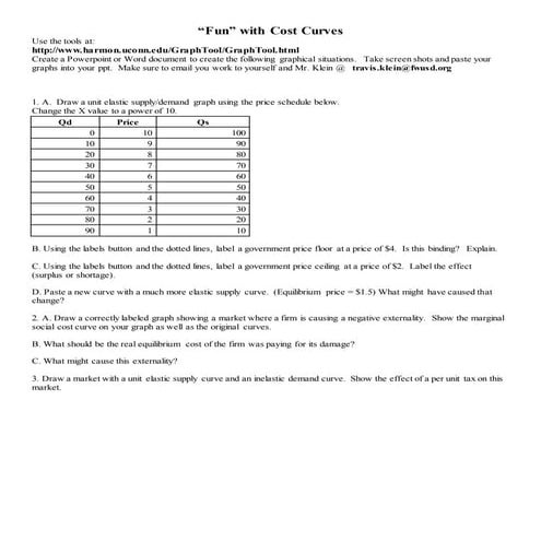 Cost curves computer lab
