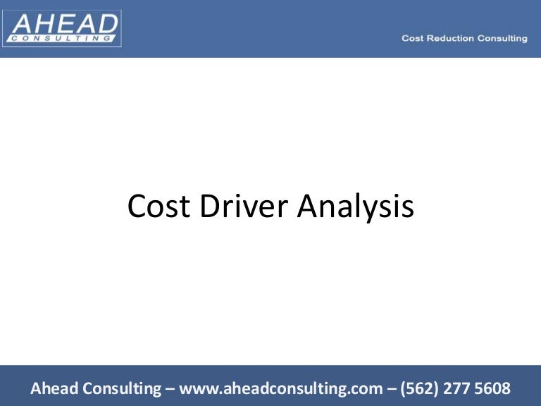 Cost driver analysis