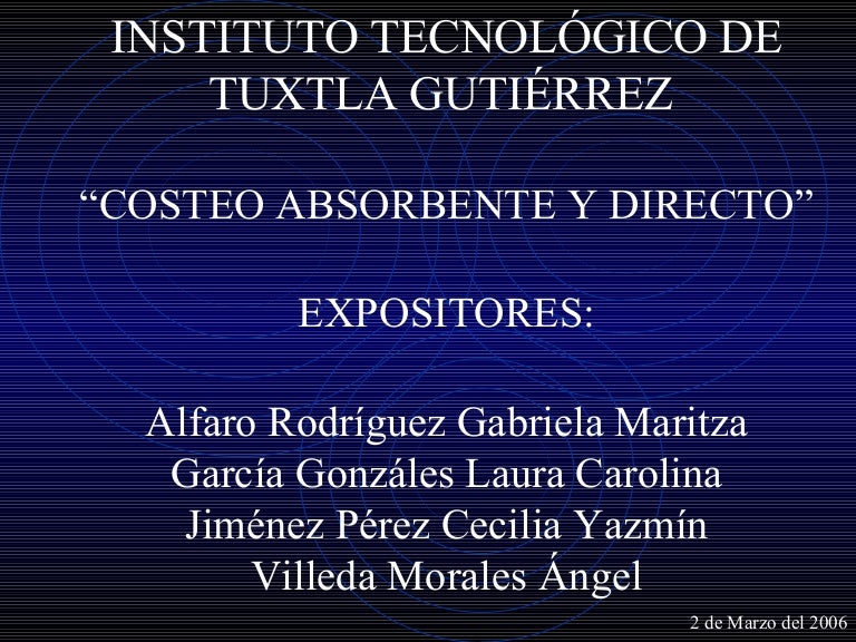 Costeo directocosteoabosorbente