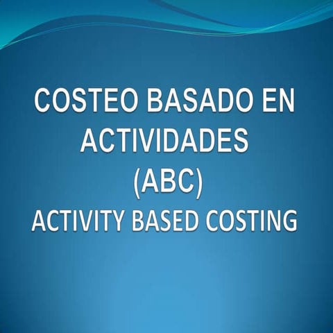 Costeo basado en actividades lu