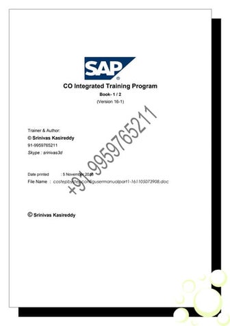 SAP CO step by step config guide & user manual part 1