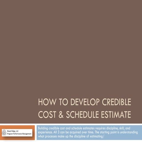 Cost estimating