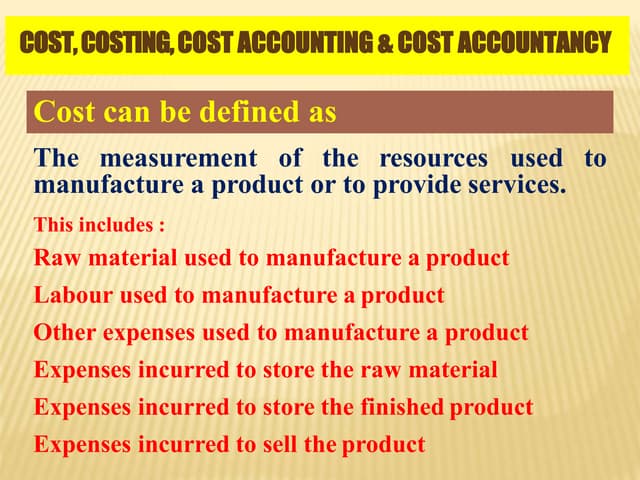 Costing chapter 1 basics of costing PPT Costing chapter 1 basics of costing PPT