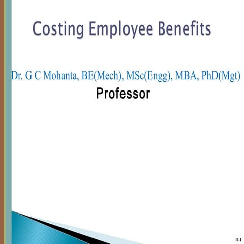 Costing of employee benefit