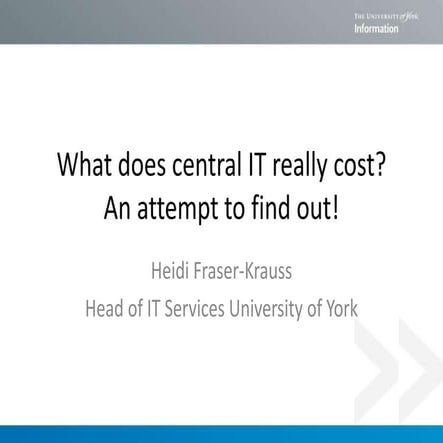 What does central IT really cost? - An attempt to find out