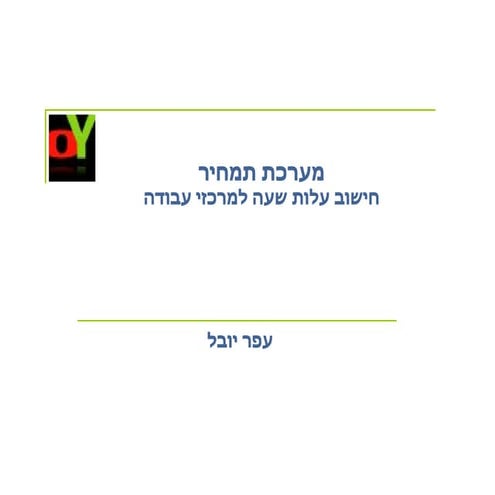 Costing System example      מערכת תמחיר - דוגמא