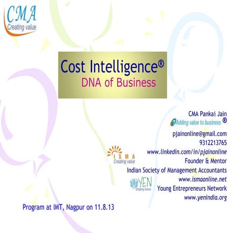 Cost Intelligence IMT, Nagpur 11.8.13