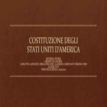 La Costituzione Americana