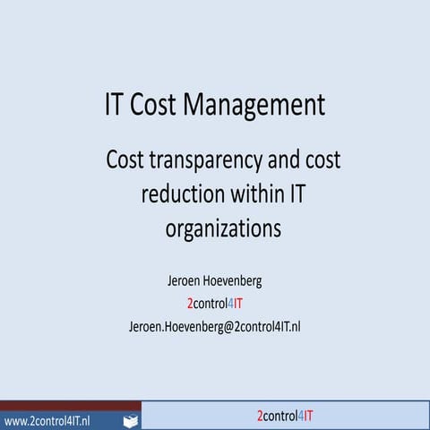 ICT Cost Management And Savings General