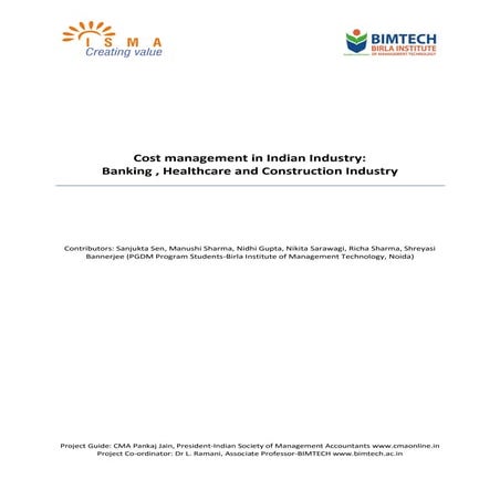 Cost Management in Indian Industry
