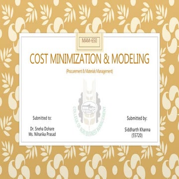 Cost minimization