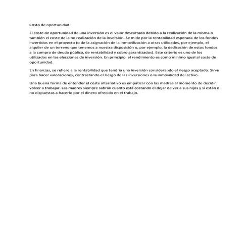 El costo de oportunidad | PPTX