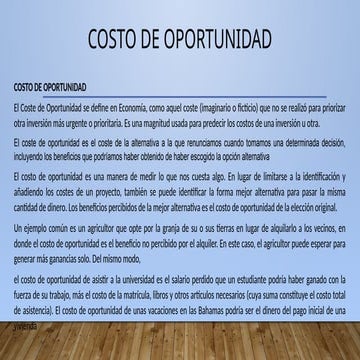 El costo de oportunidad | PPTX