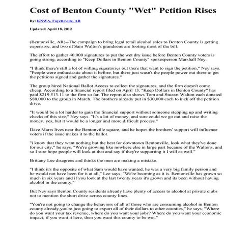 Cost of benton county