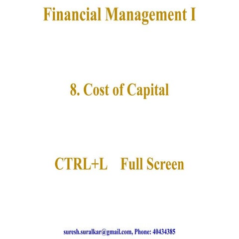 Cost of capital   1
