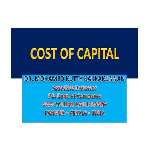 Cost of capital