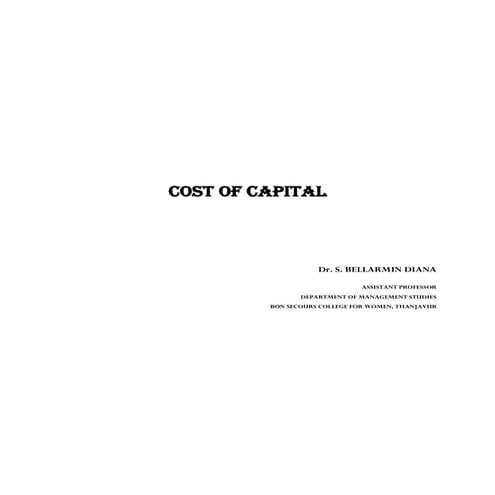 Cost of capital