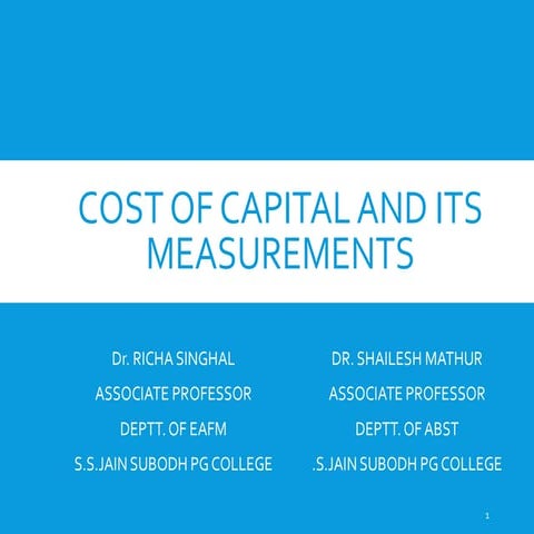 COST OF CAPITAL