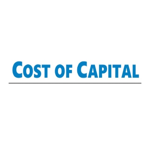 Cost of Capital - Cost of Equity, Cost of debenture, Cost of Preference share...