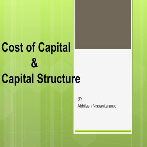 Cost  of capital and capital structure
