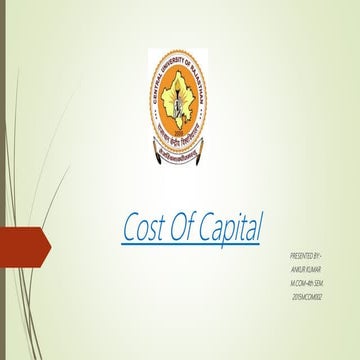 Cost of capital akp ppt