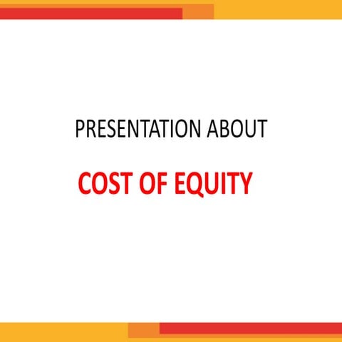 Cost of equity