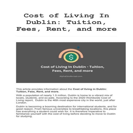 Cost of Living In Dublin.docx