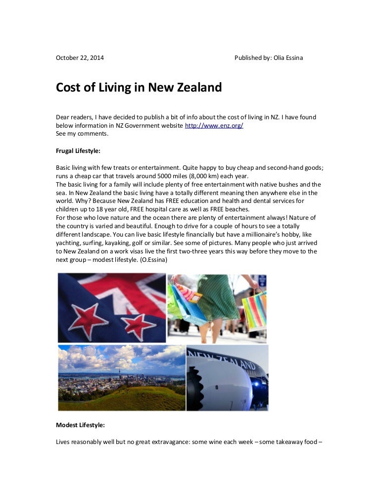 Cost of living in New Zealand.