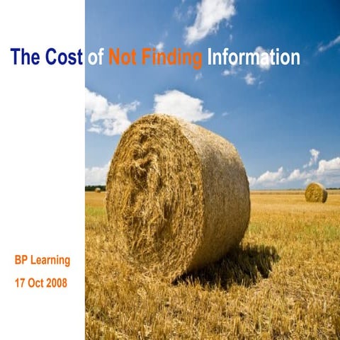 Cost Of Not Finding Information Slideshare