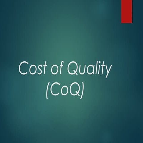Cost of quality