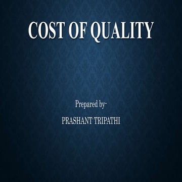 Cost of quality