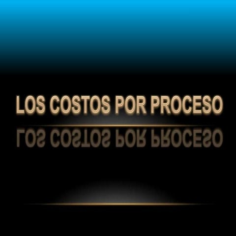 Costo por procesos continuo