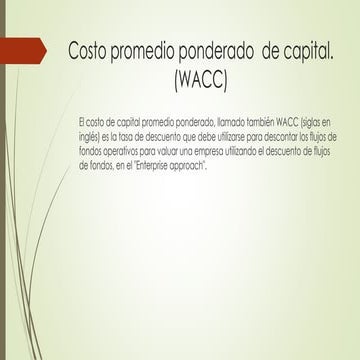 WACC (Costo promedio ponderado  de capital)