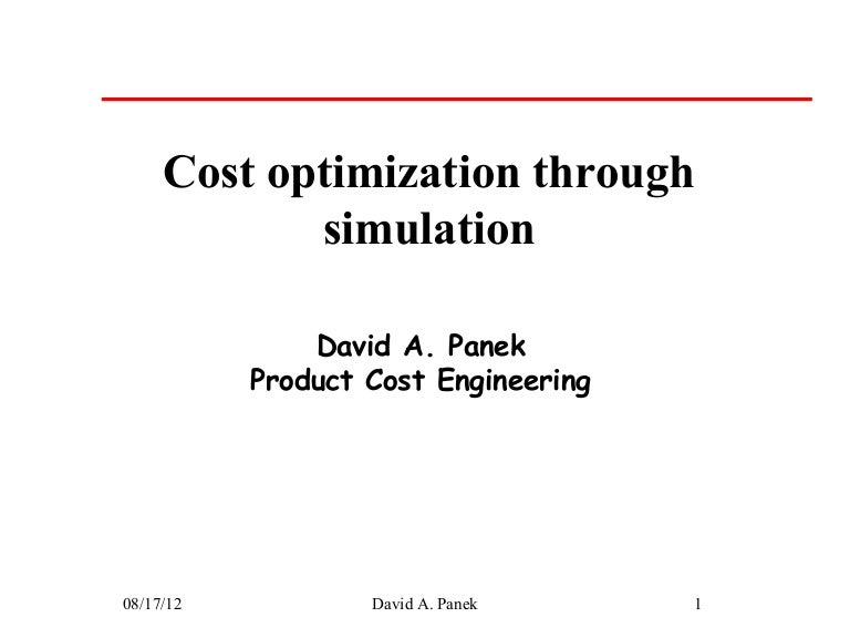 Cost optimization through simulation rev1