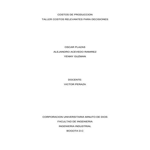 Costos de produccion