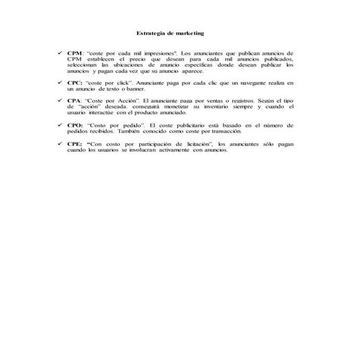 Costos por modelo para publicidad digital