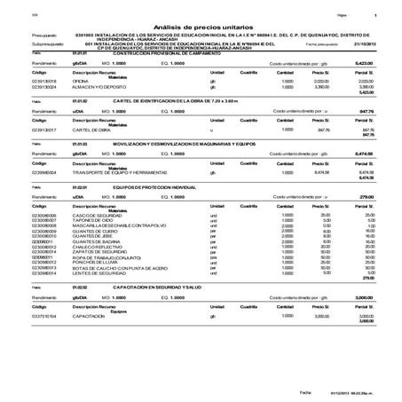 Costos unitarios 10%   copia
