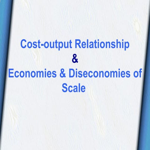 Cost output relationship | PPTX
