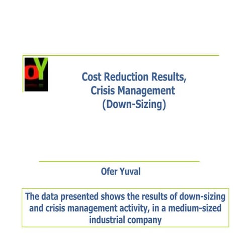 Cost Reductions Process - Results