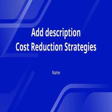 Cost Reduction Strategies for Industrial