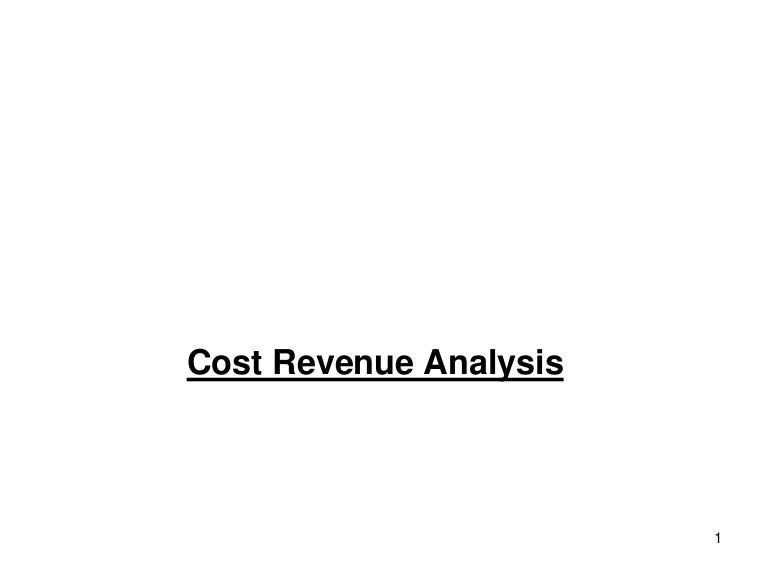 Cost revenue analysis 1
