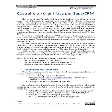 Costruire un client Java per SugarCRM