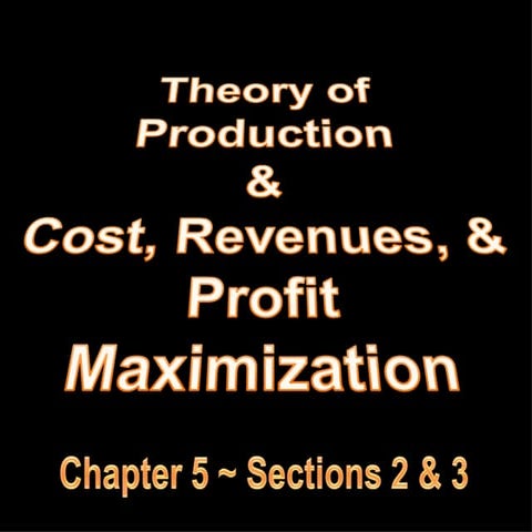 theory of production and costs