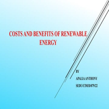 Comprehensive Analysis of Renewable Energy Costs and Benefits for a ...